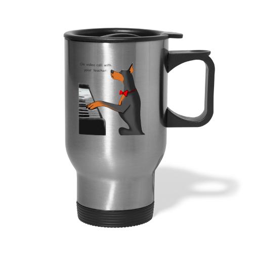 On video call with your teacher - Travel Mug with Handle