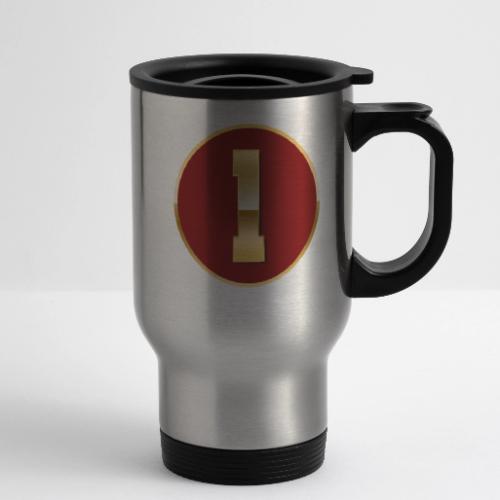 Number 1 in Gold Varsity Font - 14 oz Travel Mug with Handle