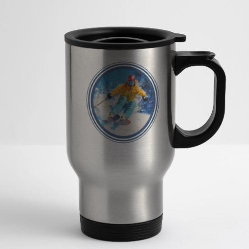 Born for Skiing - 14 oz Travel Mug with Handle