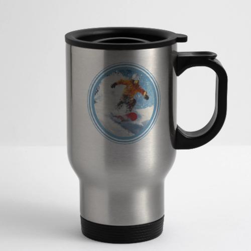 Snowboarding Edge - 14 oz Travel Mug with Handle