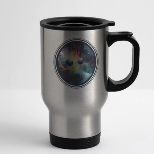 Chaotic Color Planets - 14 oz Travel Mug with Handle
