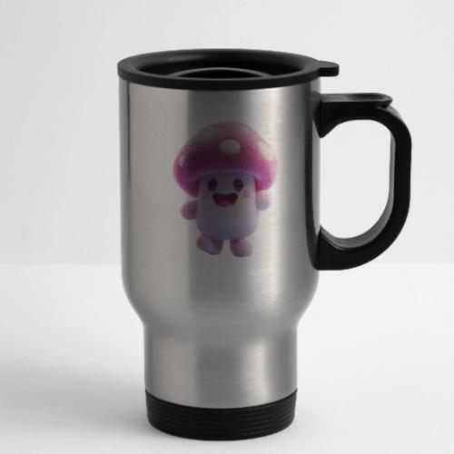Mushroom: Purple Forest Friend - 14 oz Travel Mug with Handle