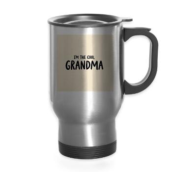 Im The Cool Grandma - 14 oz Travel Mug with Handle - silver - Front