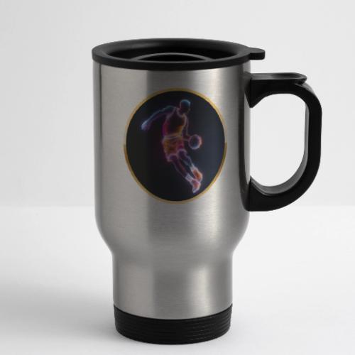 Neon Basketball Player - 14 oz Travel Mug with Handle