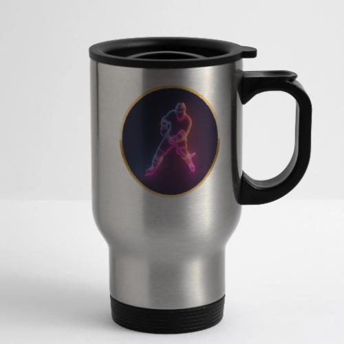 Hockey: Neon Ice Strike - 14 oz Travel Mug with Handle