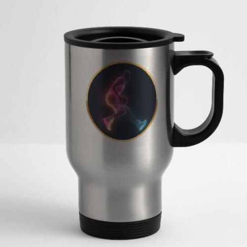 Basketball: Golden Court Glow - 14 oz Travel Mug with Handle