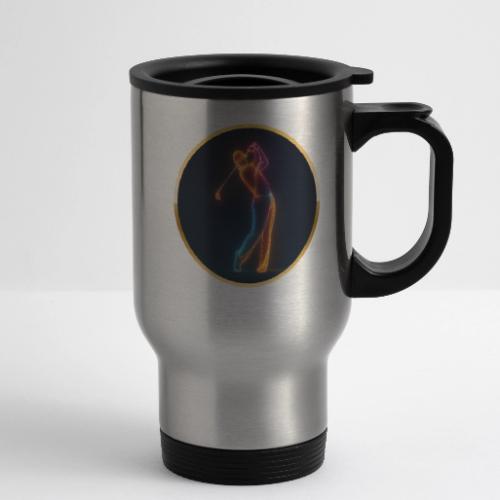 Neon Golf Motion - 14 oz Travel Mug with Handle