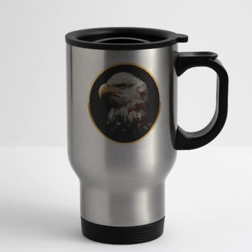 America: Golden Freedom Crest - 14 oz Travel Mug with Handle