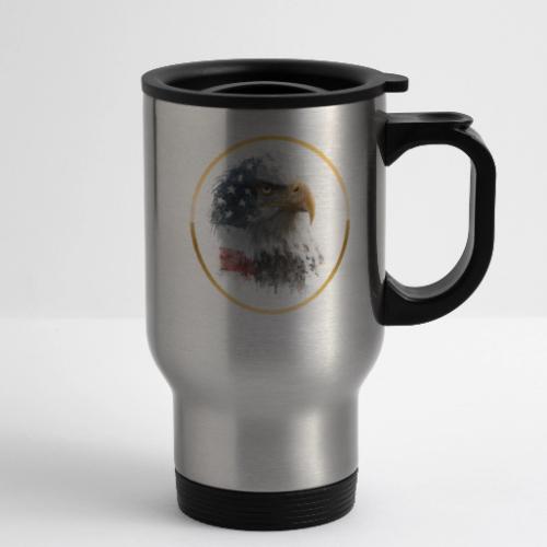 USA: Patriot Wing Emblem - 14 oz Travel Mug with Handle