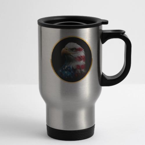 USA: Liberty Emblem - 14 oz Travel Mug with Handle