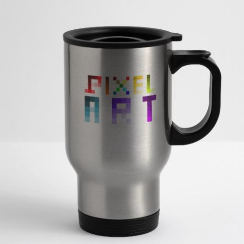 Pixel Art Spectrum - 14 oz Travel Mug with Handle