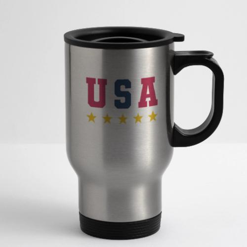 USA Varsity Stars - 14 oz Travel Mug with Handle