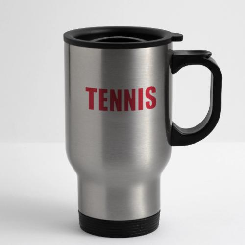 Red Court Tennis - 14 oz Travel Mug with Handle