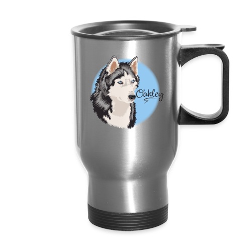 Oakley the Husky from Gone to the Snow Dogs - 14 oz Travel Mug with Handle