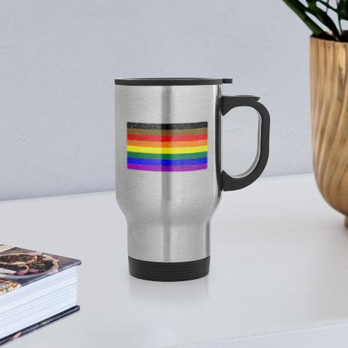 Distressed Philly LGBTQ Gay Pride Flag - Travel Mug with Handle