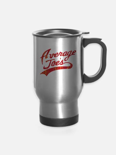 Average Joes Dodgeball New - 14 oz Travel Mug with Handle - silver