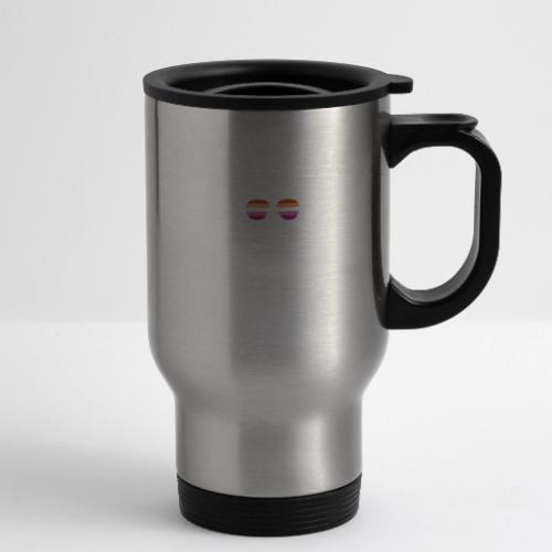 Lesbian and Trashy Raccoon Sunglasses Lesbian - 14 oz Travel Mug with Handle