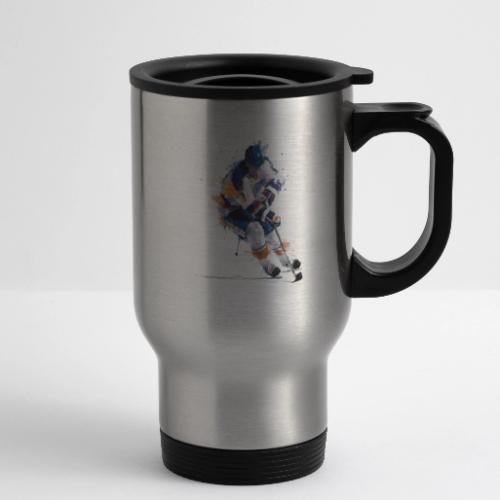 Hockey: Icy Streaks - 14 oz Travel Mug with Handle