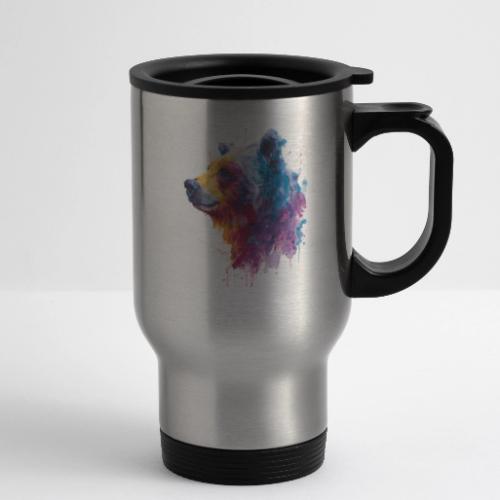 Watercolor Bear Portrait - 14 oz Travel Mug with Handle