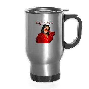 BECKY G 4 - 14 oz Travel Mug with Handle - silver - Front