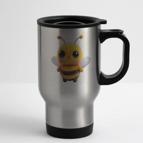 Sweet Cartoon Baby Bee with Innocent Eyes - 14 oz Travel Mug with Handle
