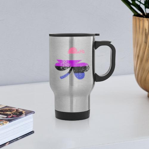Genderfluid Shamrock Pride Flag - Travel Mug with Handle