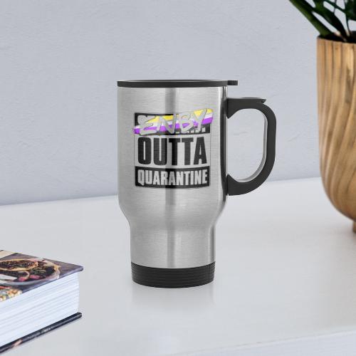 Enby Outta Quarantine - Nonbinary Pride - Travel Mug with Handle