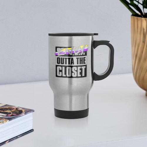 Enby Outta the Closet - Nonbinary Pride - Travel Mug with Handle