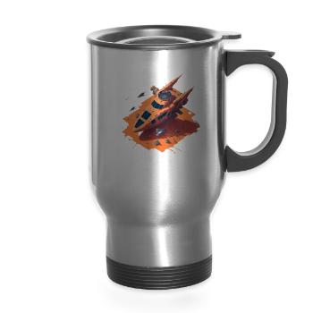 Véhicule martien - Tasse de voyage avec anse - argent clair - Devant