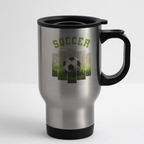 Soccer Focus - 14 oz Travel Mug with Handle