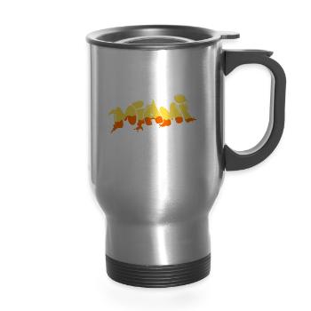 Miami graffiti - 14 oz Travel Mug with Handle - silver - Front