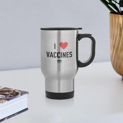 I heart vaccines black Immunize Colorado Logo - Travel Mug with Handle