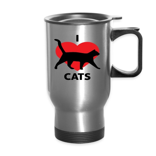 I Love Cats - Travel Mug with Handle