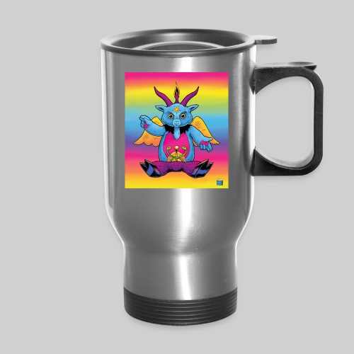 Rainbow Baphomet - 14 oz Travel Mug with Handle