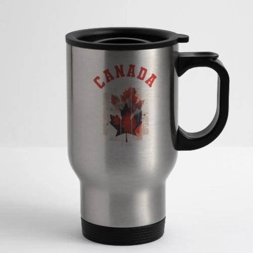 Heart of Canada Art - 14 oz Travel Mug with Handle