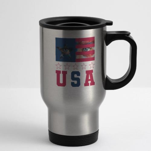 Stars and Vision USA - 14 oz Travel Mug with Handle