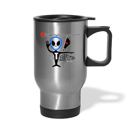 NewOTLogo BigTRANS with Mr Grey Logo Back - 14 oz Travel Mug with Handle