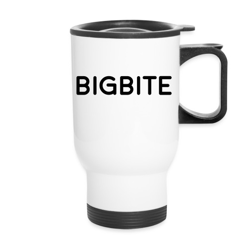 BIGBITE logo red (USE) - 14 oz Travel Mug with Handle