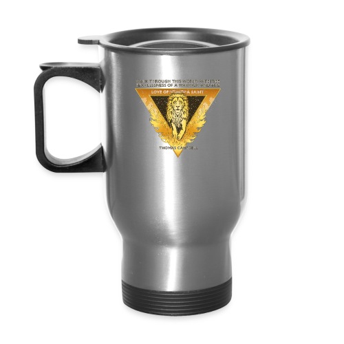 Lion Saint Gold front - White back - Travel Mug with Handle