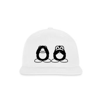 2 Penguins No Talk See Nothing Mute Blind Friends - Snapback Baseball Cap - white - Front