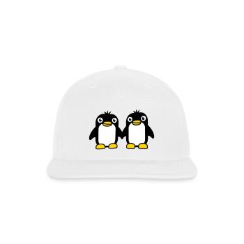 2 Penguins Couple Holding Hands In Love Friends - Snapback Baseball Cap - white - Front