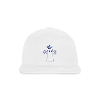 Cute Crown King Ghost Halloween Party Fun Monster - Snapback Baseball Cap - white - Front
