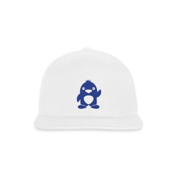Cute Penguin Small Waving Greeting South Pole Bird - Snapback Baseball Cap - white - Front