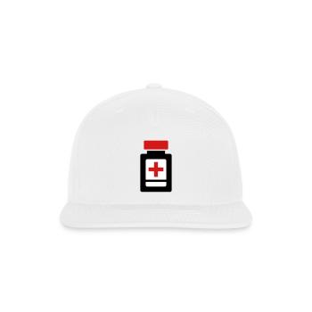 Pill bottle - Snapback Baseball Cap - white - Front