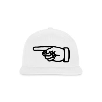 index finger left - Snapback Baseball Cap - white - Front