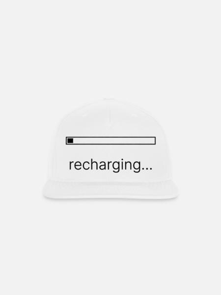 Recharging Glow Text - Snapback Baseball Cap - white