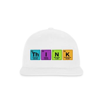 Think Periodic Table Typography - Snapback Baseball Cap - white - Front