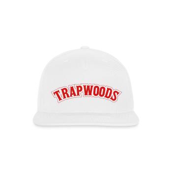 trap woods font - Snapback Baseball Cap - white - Front