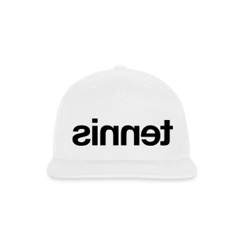 Tennis Backwards In A Black Font - Snapback Baseball Cap - white - Front