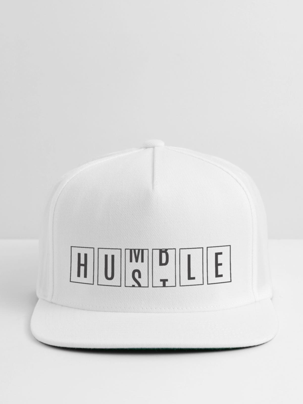 Hustle, Humble. - Snapback Baseball Cap - white - Front